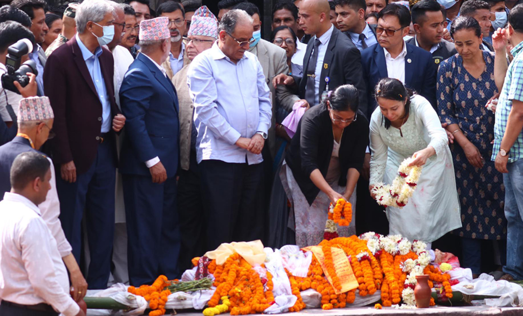 सीता दाहालको शव पशुपति आर्यघाटमा अन्तेष्टि