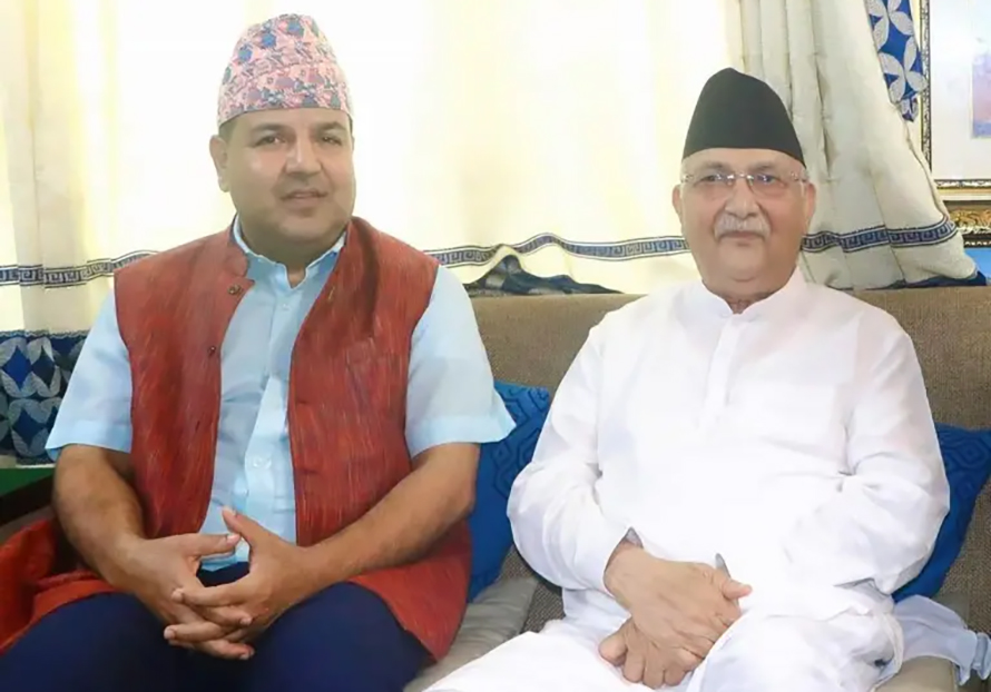 अध्यक्ष ओली र सांसद शर्माबीच भेट