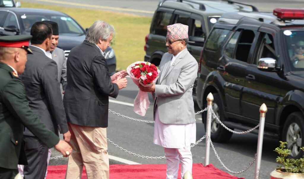 चारदिने भ्रमण सकेर फर्किए महासचिव गुटेरेस