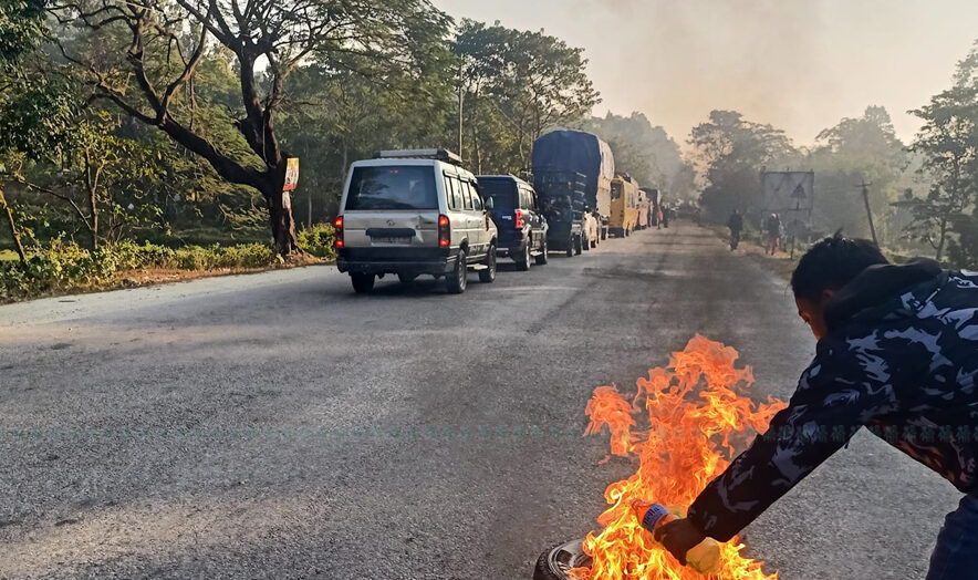 कोशीमा यातायात बन्द गराउने ६ जना पक्राउ